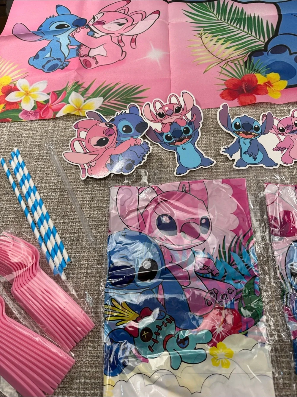 Disney Lilo & Stitch Pink and Blue Party Banner and Decorations